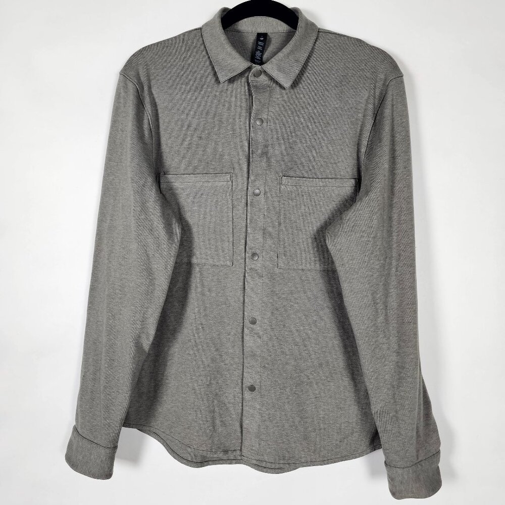 Lululemon Knit Stretch Mens Small Long Sleeve Snap Shirt